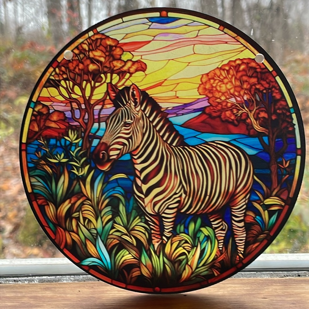 Suncatcher Acrylic Zebra Animal Home Office Decor Gift Ideas 6”